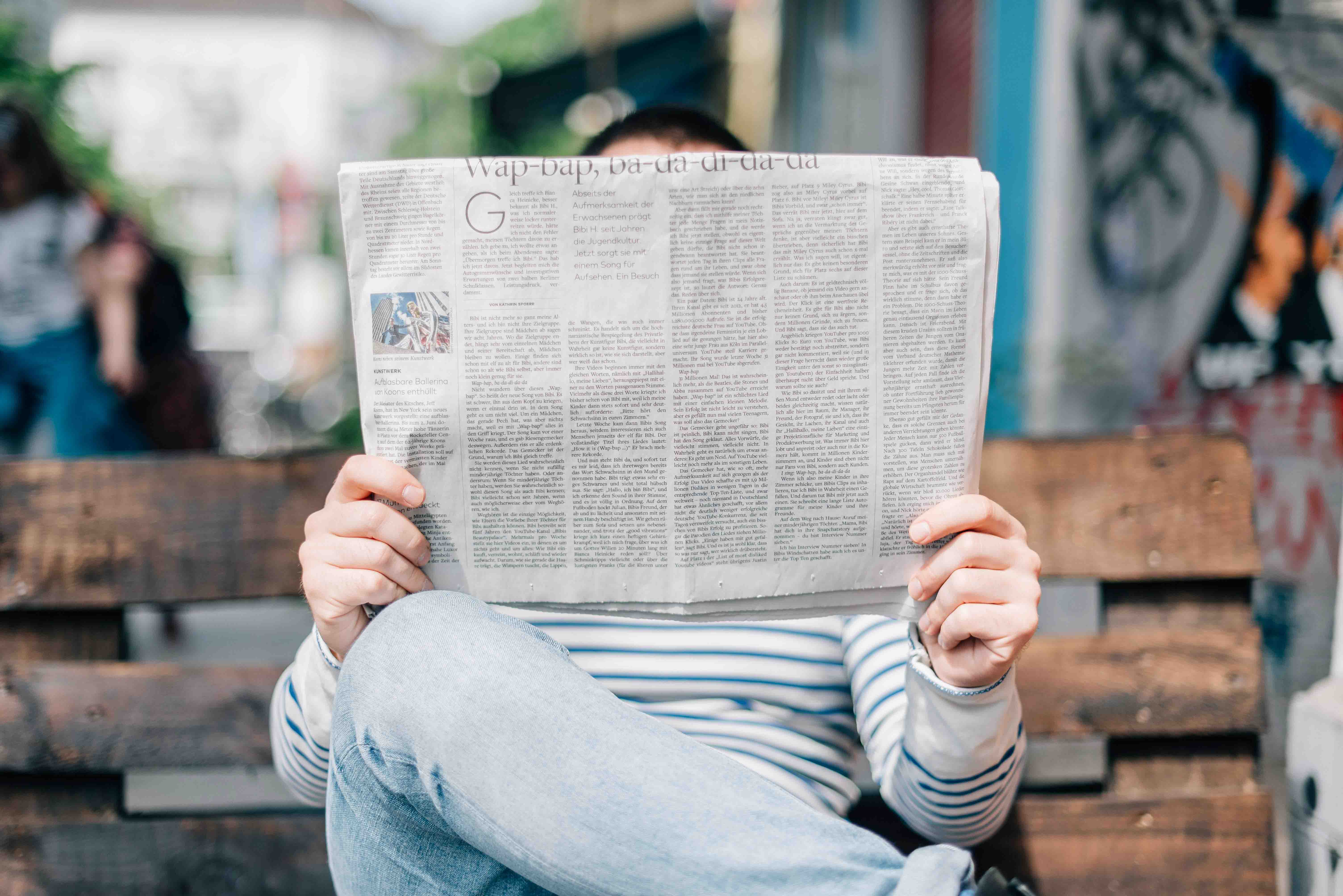 Paper reading man